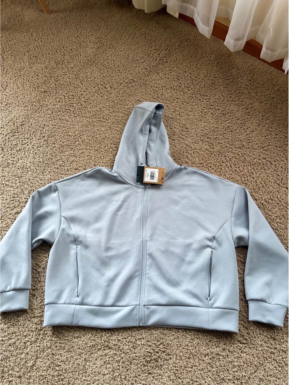 NWT The North Face Women Jaida Full-Zip Hooded Jacket Frost Grey Large mid lengt